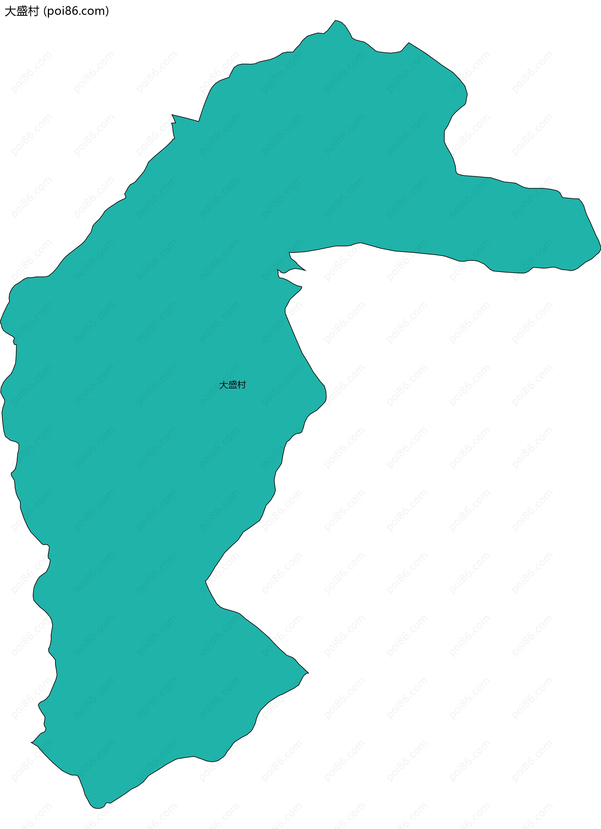 大盛村边界地图