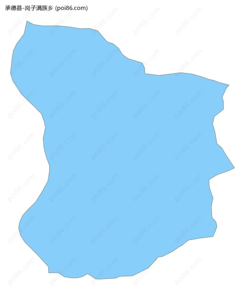 岗子满族乡边界地图