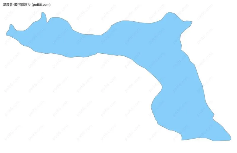 顺河彝族乡边界地图