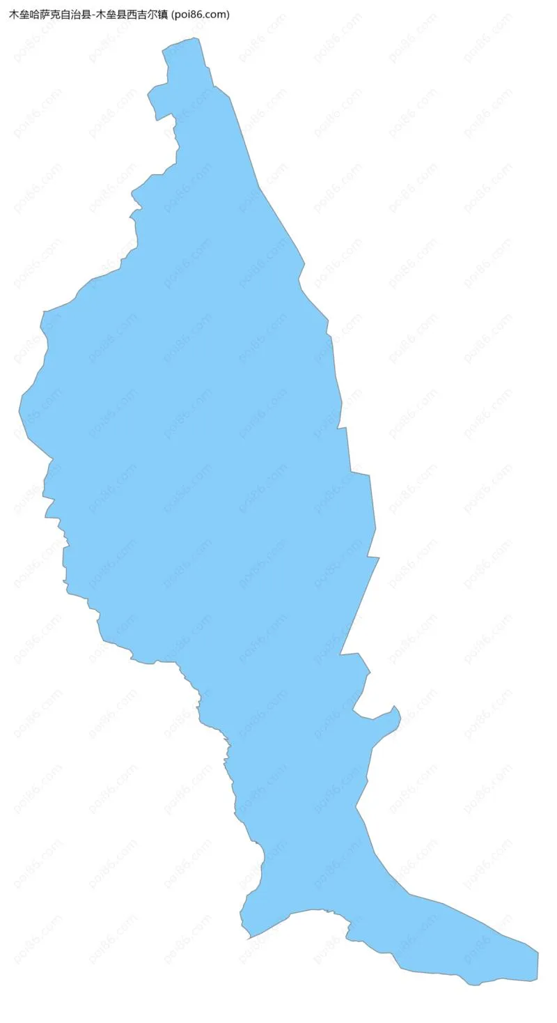 木垒县西吉尔镇边界地图