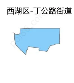 丁公路街道边界地图