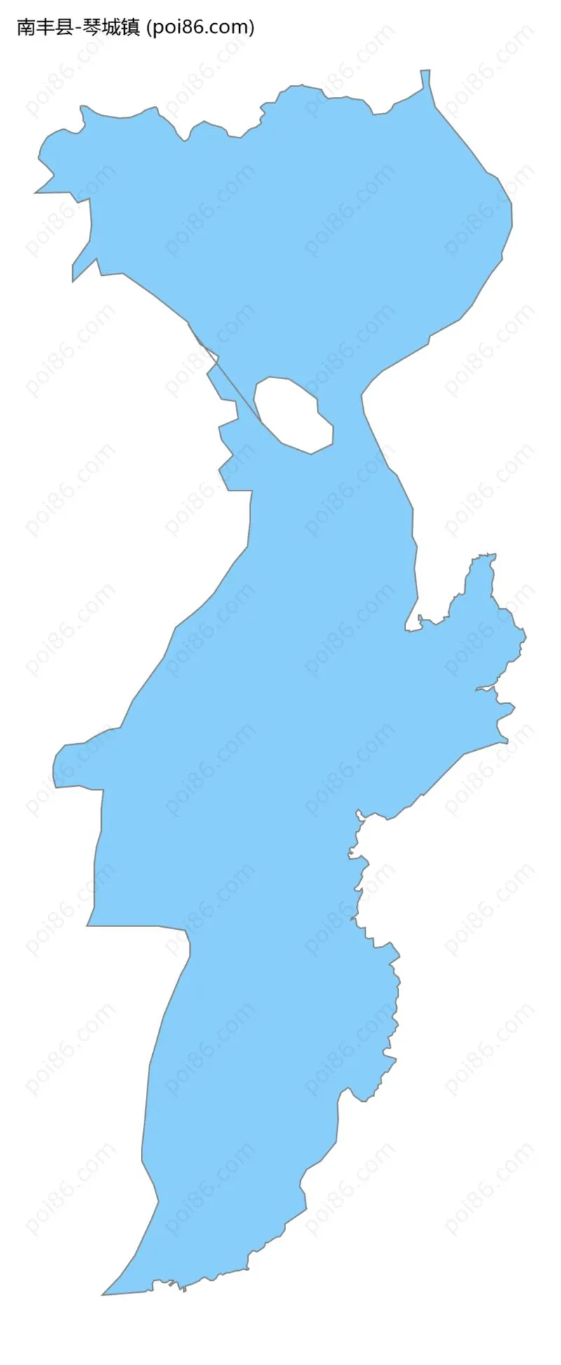 琴城镇边界地图