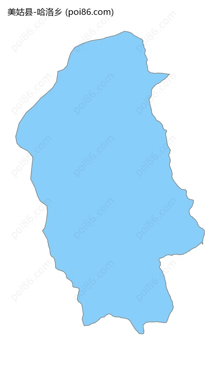 哈洛乡边界地图