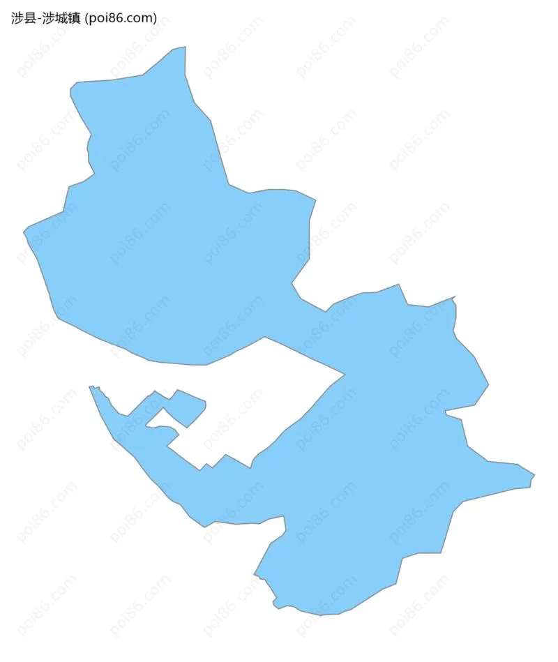 涉城镇边界地图