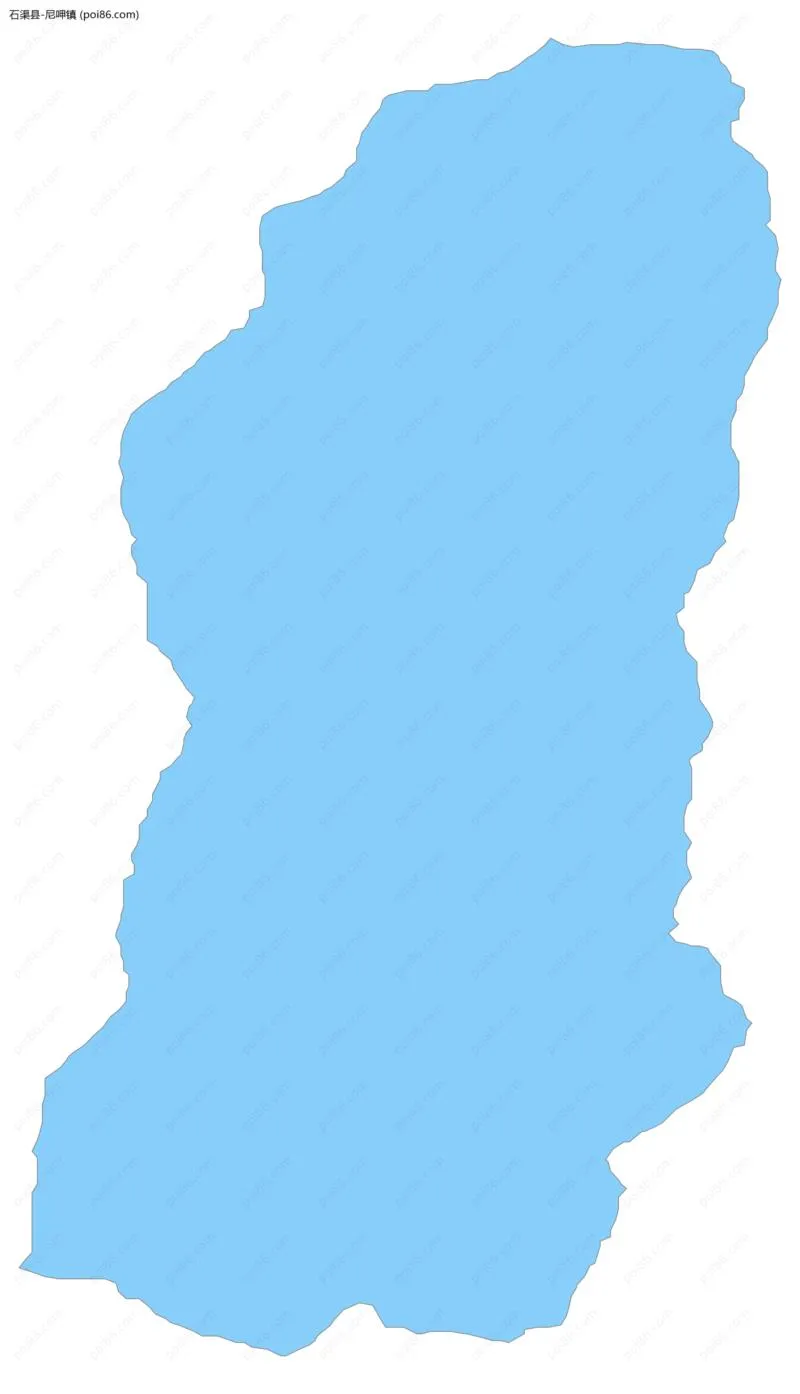 尼呷镇边界地图