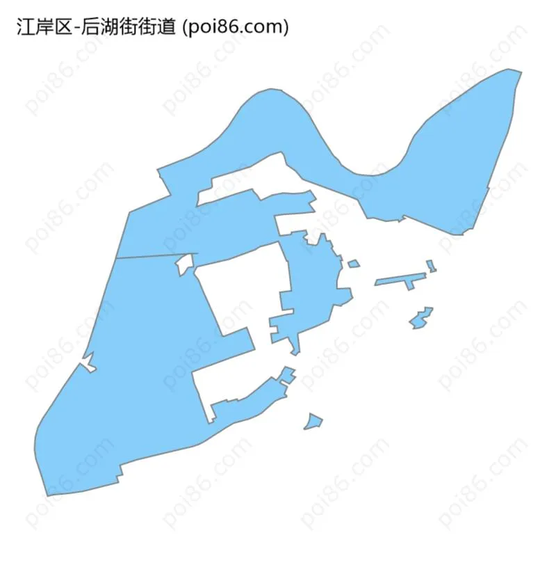 后湖街街道边界地图