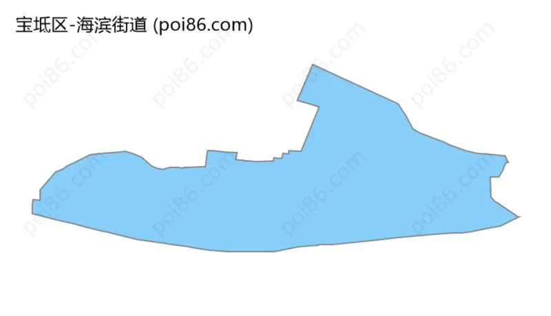 海滨街道边界地图