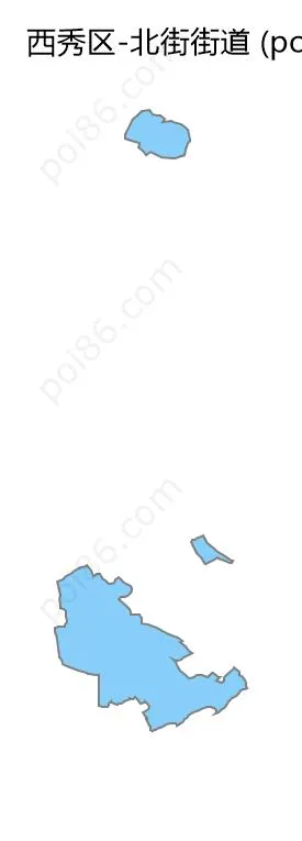 北街街道边界地图