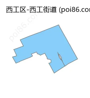 西工街道边界地图