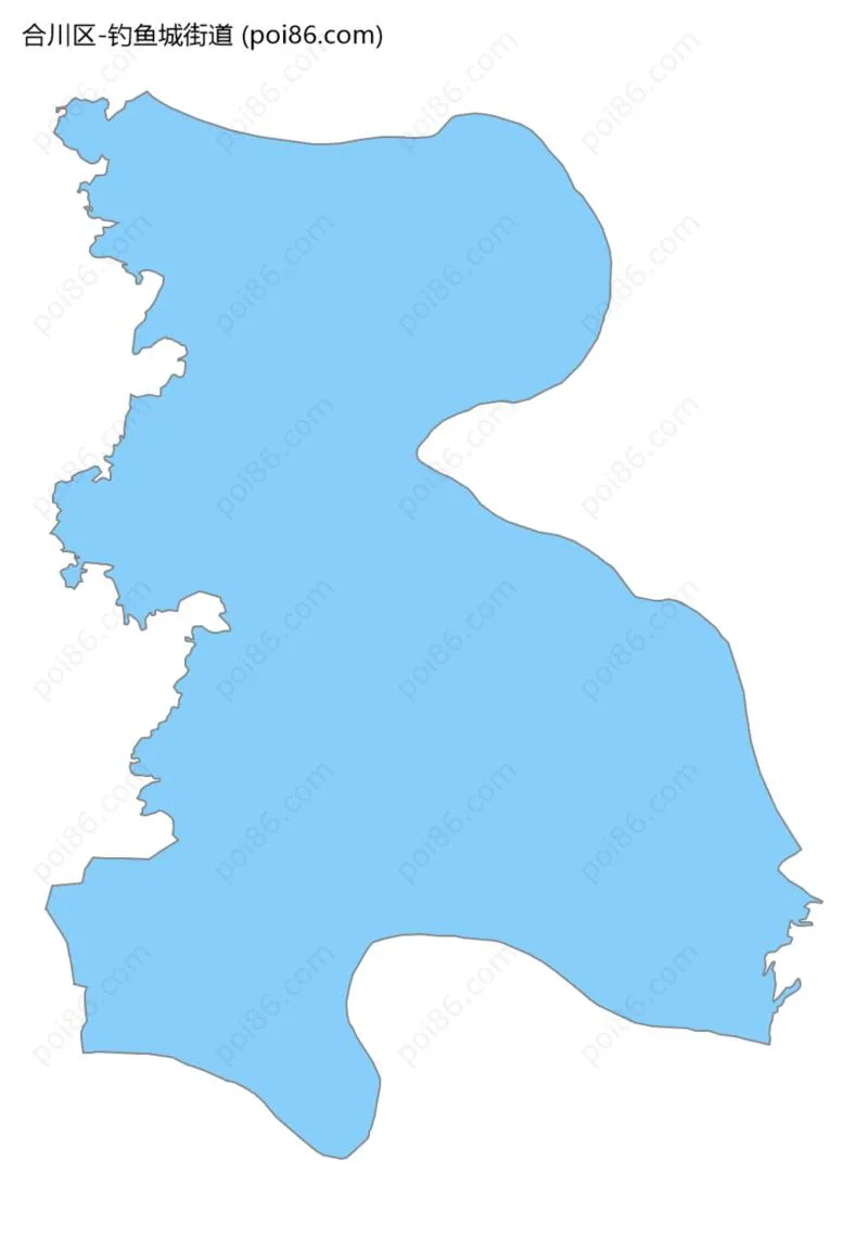 钓鱼城街道边界地图