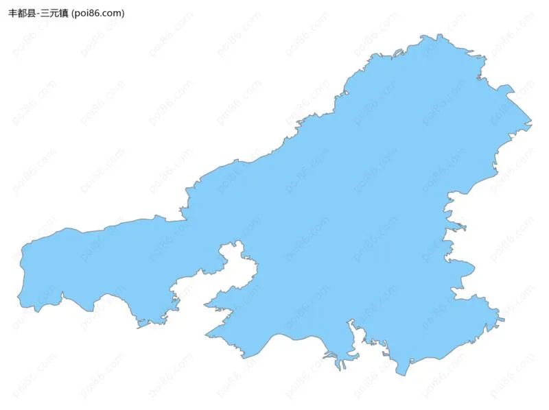 三元镇边界地图