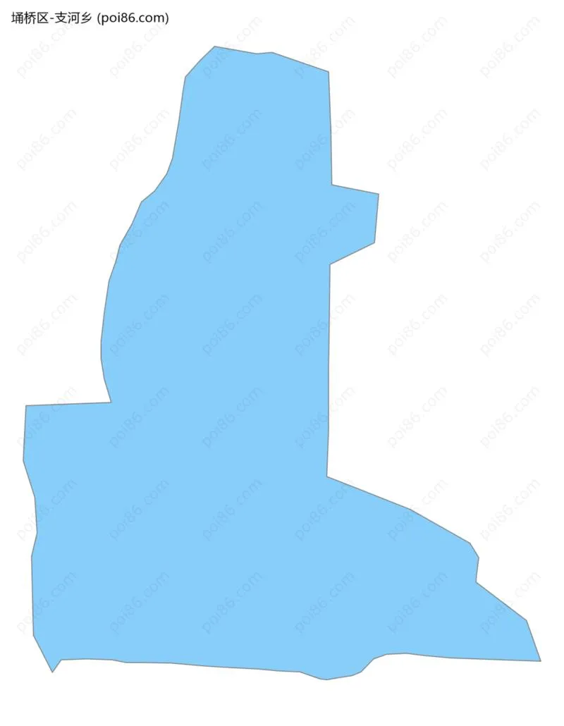 支河乡边界地图