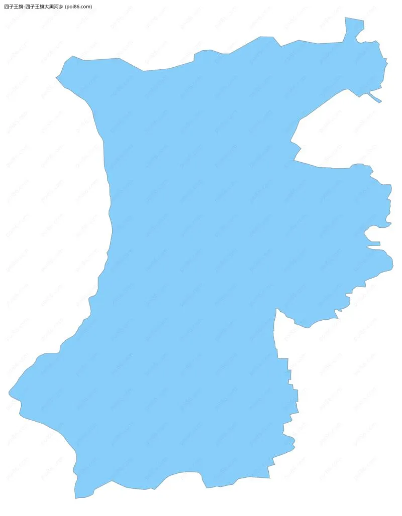 四子王旗大黑河乡边界地图