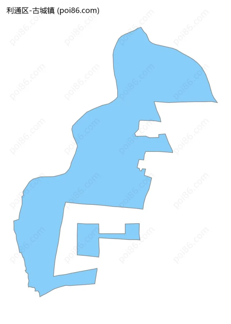 古城镇边界地图