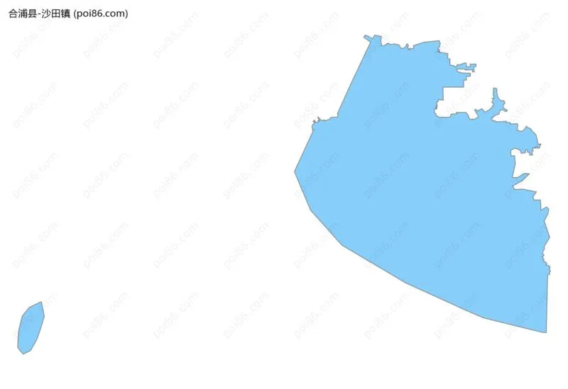 沙田镇边界地图