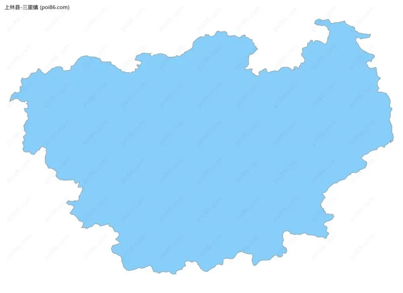 三里镇边界地图