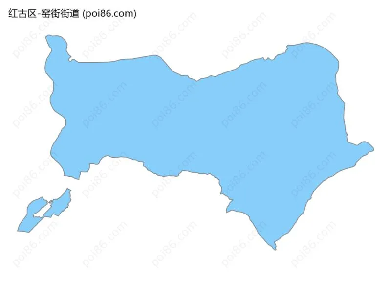 窑街街道边界地图