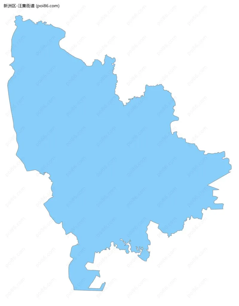 汪集街道边界地图