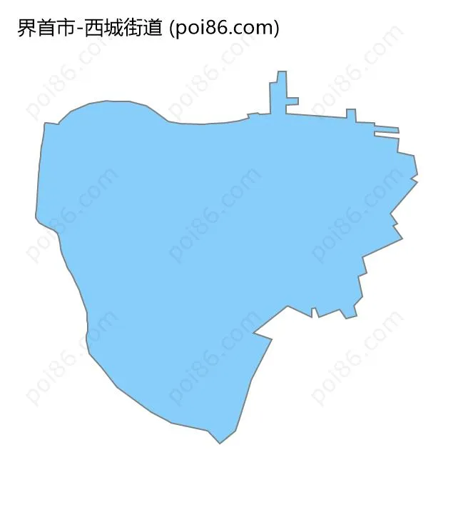 西城街道边界地图