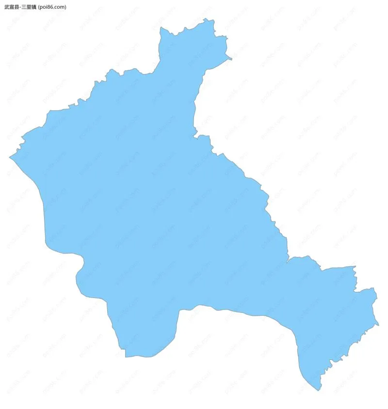 三里镇边界地图