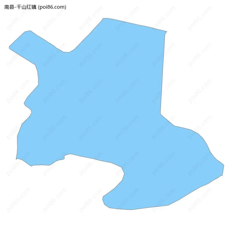 千山红镇边界地图