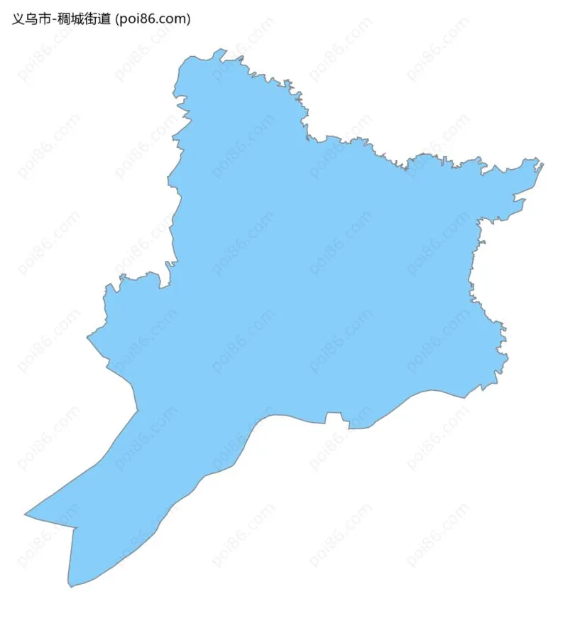 稠城街道边界地图