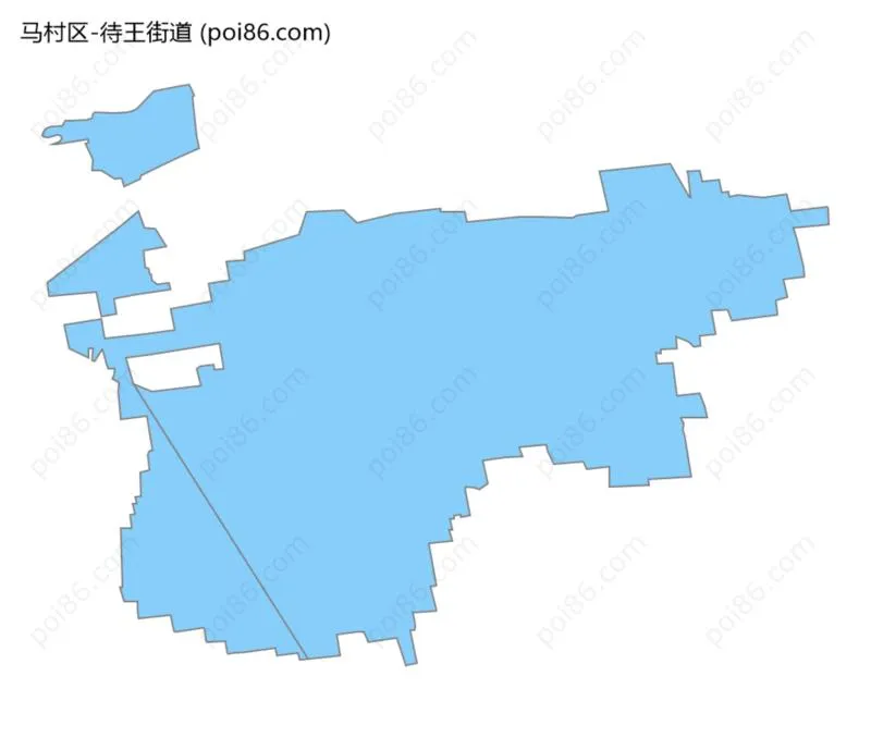 待王街道边界地图
