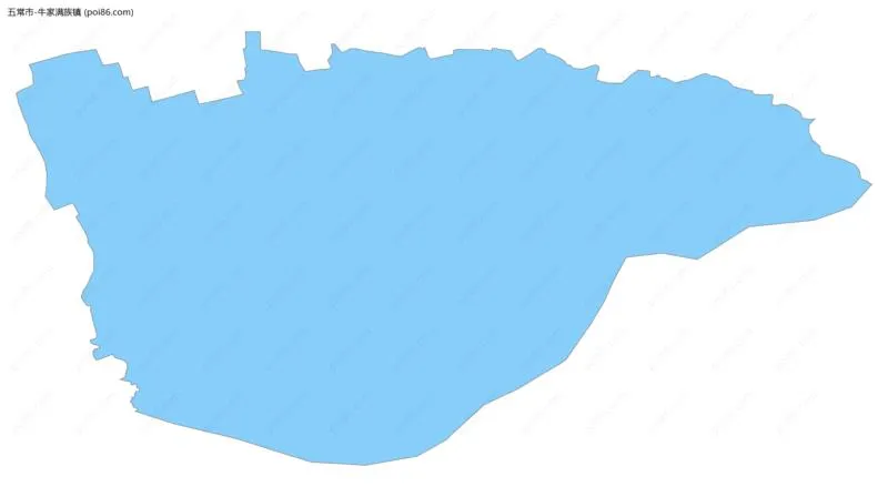 牛家满族镇边界地图