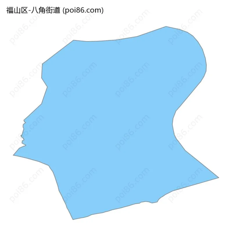 八角街道边界地图