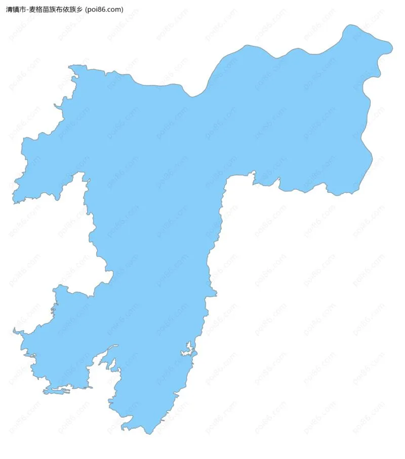 麦格苗族布依族乡边界地图