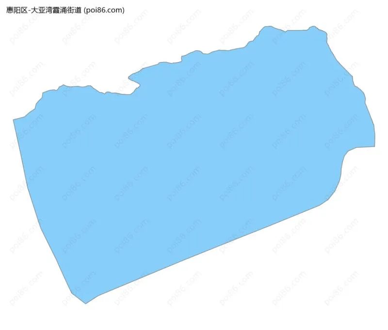 大亚湾霞涌街道边界地图