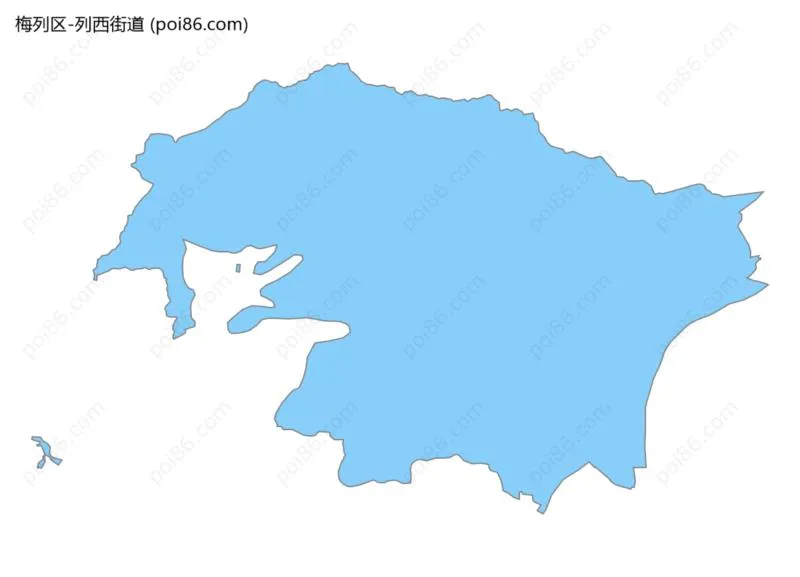 列西街道边界地图