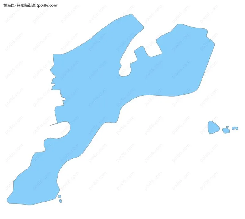 薛家岛街道边界地图