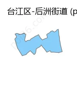 后洲街道边界地图