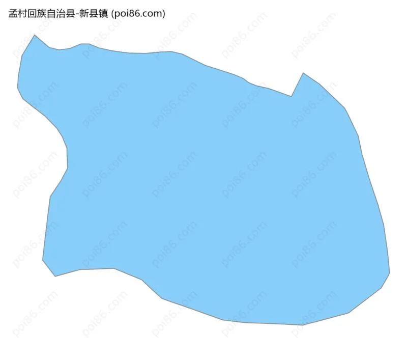 新县镇边界地图