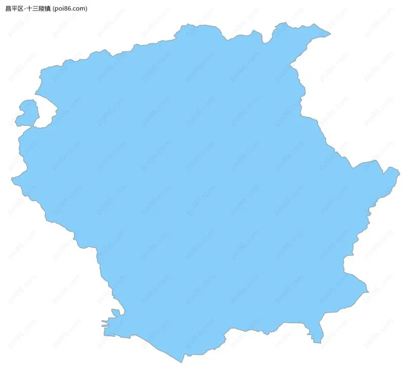 十三陵镇边界地图