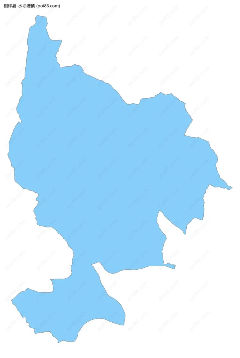 水坝塘镇边界地图