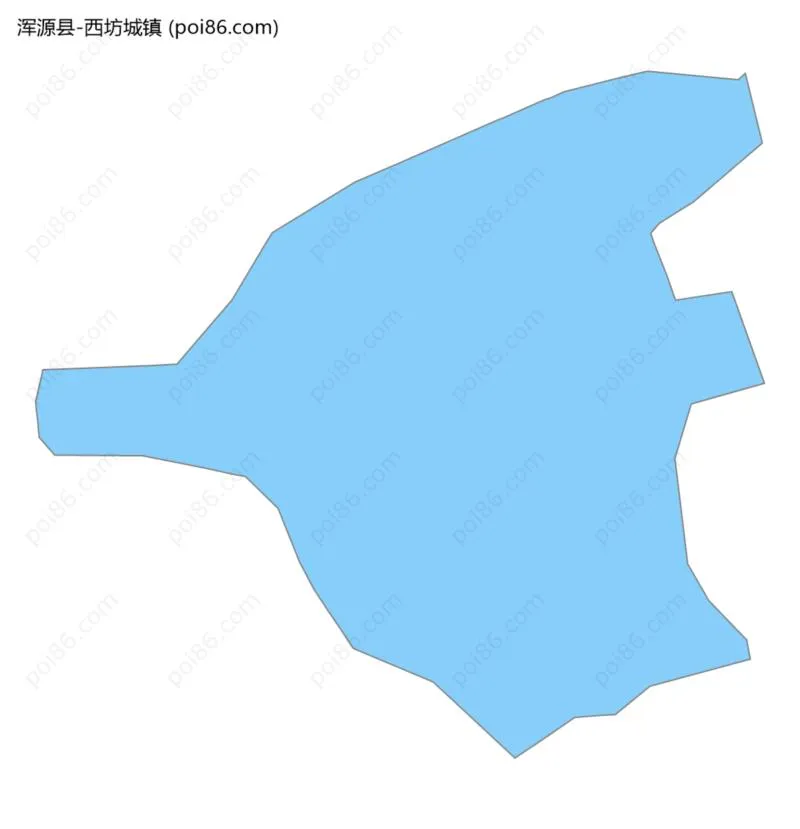 西坊城镇边界地图