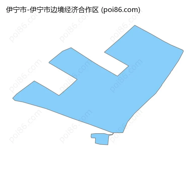 伊宁市边境经济合作区边界地图