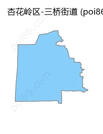 三桥街道边界地图