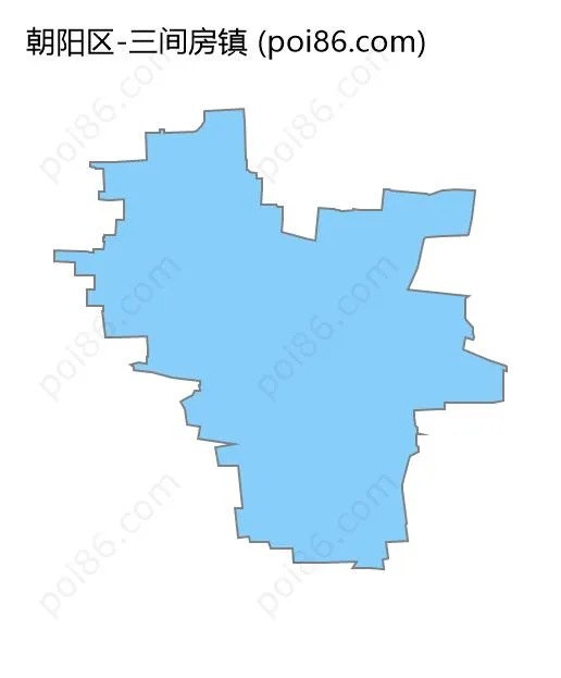 三间房镇边界地图