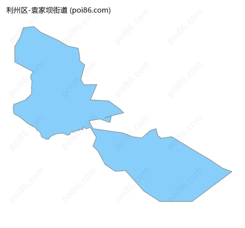 袁家坝街道边界地图