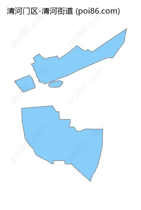 清河街道边界地图