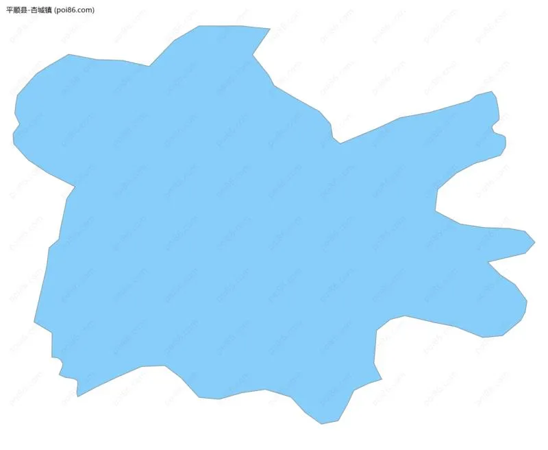 杏城镇边界地图