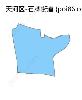 石牌街道边界地图