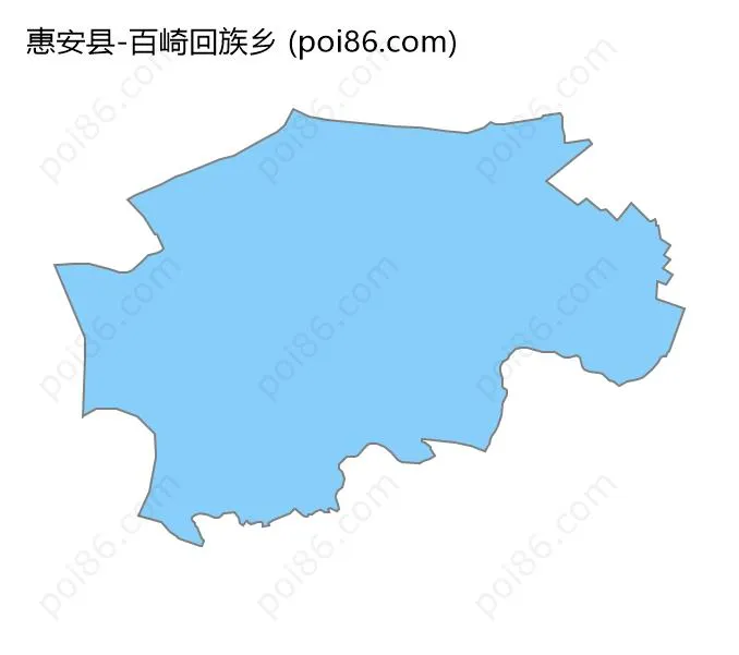 百崎回族乡边界地图