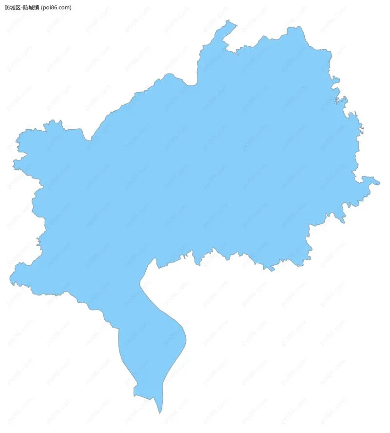 防城镇边界地图