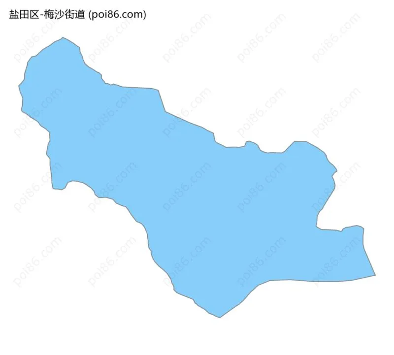 梅沙街道边界地图