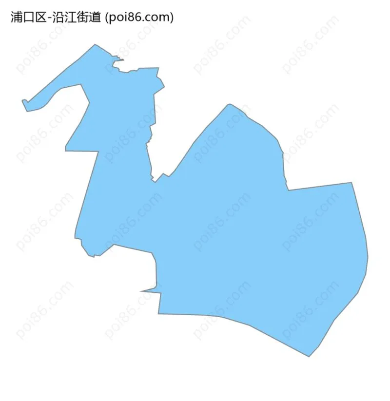 沿江街道边界地图