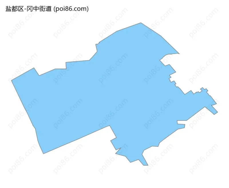 冈中街道边界地图